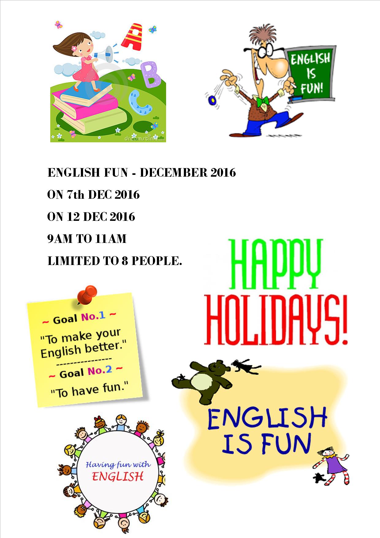 FUN WITH ENGLISH - DECEMBER HOLIDAY PROGRAM in Sungai Dua Penang by JC Learning